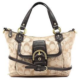 Coach Soho 2-Way Tasche aus Signature Canvas Beige Brown