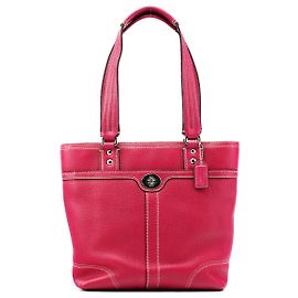 Coach Borsa Tote in pelle rosa con chiusura Turnlock F13959