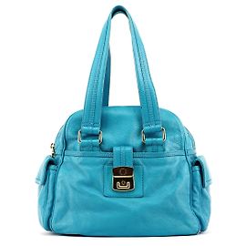 Marc by Marc Jacobs Borsa Boston Blue Leather Classic Q Baby Groovee