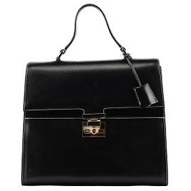 Gucci 000 0857 Lady Lock Handtasche aus schwarzem Leder