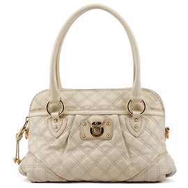Marc Jacobs Saco Tote de Pele Acolchoada Marfim