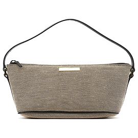 Gucci 07198 Pochette Boat in tela Beige Black