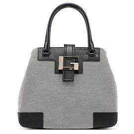 Gucci Borsa Tote Quadrata G in Tela Beige e Oro