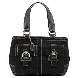 Coach Borsa Tote Soho 3646 Black Signature Canvas