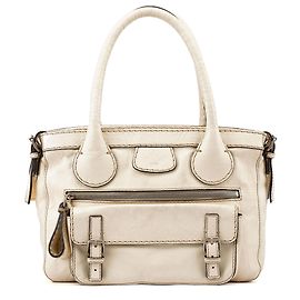 Chloé Borsa Tote Betty Off-White in pelle di agnello