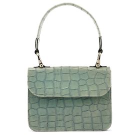 Mulberry Schultertasche aus Leder in Krokodil-Prägung Salbeigrün