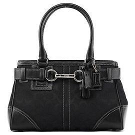 Coach 12297 Borsa Tote Hamptons in tela Signature nera