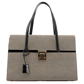 Gucci 001 4218 Lady Lock Shopper aus beigem Canvas