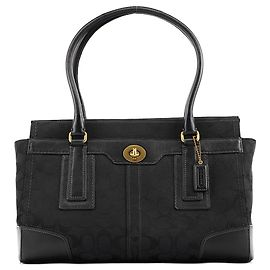 Coach 11063 Borsa Tote Turnlock in tela Signature nera