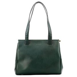 Prada Borsa tote clutch vintage in pelle Saffiano verde