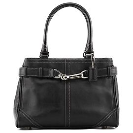 Coach Borsa Tote Hamptons in pelle liscia nera F11199