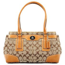 Coach 11589 Borsa Tote Turnlock in tela Signature Beige Tan