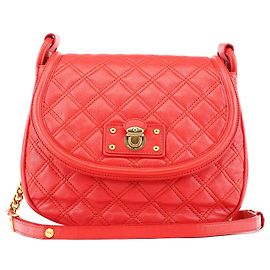 Marc Jacobs Borsa crossbody in pelle matelassé rossa con fibbia e catena