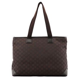 Gucci 180449 Borsa tote in nylon GG marrone