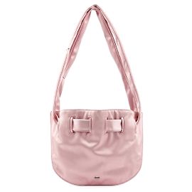 Gucci 001 4399 Borsa a tracolla in raso rosa con coulisse