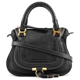 Chloé Borsa Marcie 2-Way piccola in pelle nera