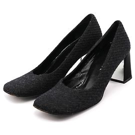 Prada Décolleté in lana con punta quadrata e tacco mirror-heel Fall 1998 EU 38