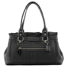 Coach 13164 Shopper-Bag aus schwarzem genarbtem Leder