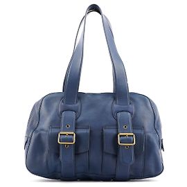 Marc Jacobs Borsa Tote in pelle con tasche blu navy