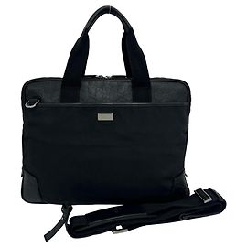 Borsa business 2-way in nylon e pelle con logo Guccissima Gucci