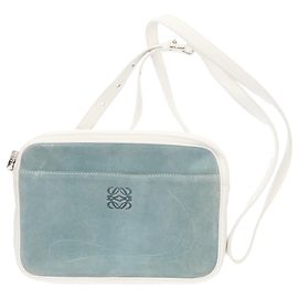 LOEWE Anagram Schultertasche aus Wildleder x Leder