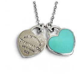 Autre Marque Collana con mini ciondolo a doppio cuore Tiffany Return to Blue