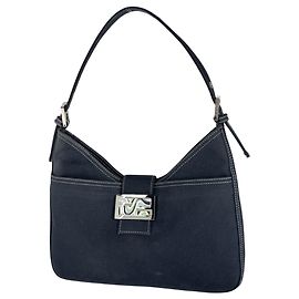 Fendi Schultertasche aus Navy-Canvas