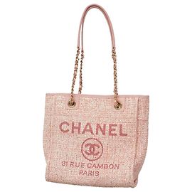 Chanel Shopper-Bag aus rosa Raffia