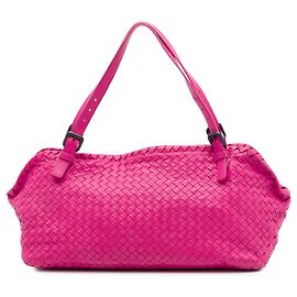 Borsa a tracolla Bottega Veneta con chiusura a zip e cintura in Nappa Intrecciato rosa