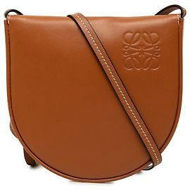 LOEWE Borsa Heel Pouch Piccola in Pelle di Vitello Morbida Marrone