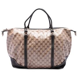 Gucci Beige GG Crystal Horsebit Nail Boston Bag