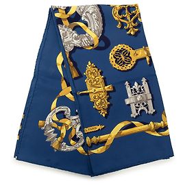 Pañuelo de seda Hermès Blue Ferronnerie 90