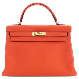Hermès Orange Clemence Kelly II Retourne 32