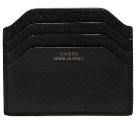 Tarjetero Gucci de piel de becerro granulada negra