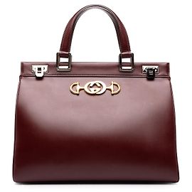 Gucci Zumi Medium Top Handle Bag aus rotem Kalbsleder
