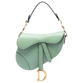 Mini borsa Saddle Dior in pelle di capra verde