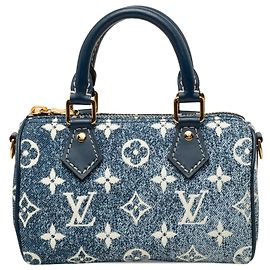 Louis Vuitton Blue Monogram Jacquard Denim Nano Speedy Bandouliere