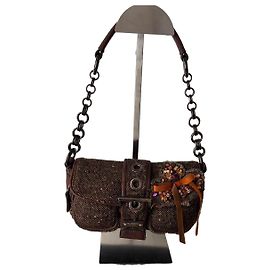 Prada Schultertasche aus braunem Tweed