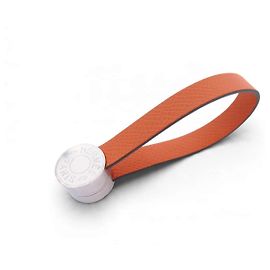 Hermès NOVO PRENDEDOR DE LUVAS HERMES MALICE H1720045G COURO EPSOM CLOUS DE SELLE LARANJA