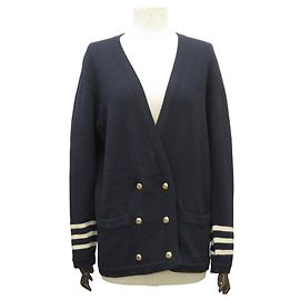 CARDIGAN CHANEL CUello V DOBLE ABotonadura LOGO CC 42 L EN CACHMIRE