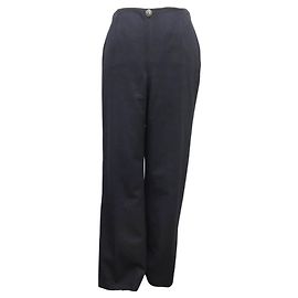 NOVO CALÇA CHANEL MARINHO 44 L EM LÃ BOTÃO ÂNCORA