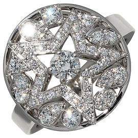 Anello Chanel Comete Au750 in Oro Bianco e Diamanti Misura 17