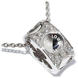 Collar con colgante Louis Vuitton 18K White Gold Empreinte Q93164