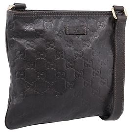 GUCCI GuccissimaGG Shoulder Bag Leather Dark Brown Gold Tone 201538