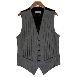 Dior Homme Gilet in lana grigio plissé