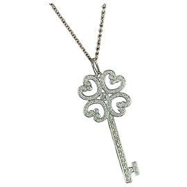 Collana Tiffany & Co. Keys Chiave Cuore e Trifoglio in Platino e Diamanti