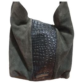Liebeskind Berlin Wildleder Handtasche mit Krokodil-Optik
