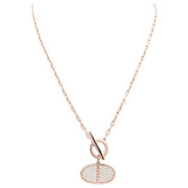 Hermès "Chaîne d'Ancre Contour" Halskette aus Roségold und Diamanten.