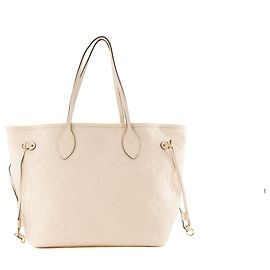 LOUIS VUITTON - Bolso Tote Neverfull MM Louis Vuitton en cuero empreinte beige