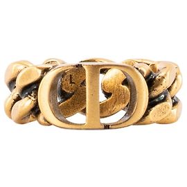 DIOR - Anillo 30 Montaigne Dior de eslabones de metal dorado (T54)